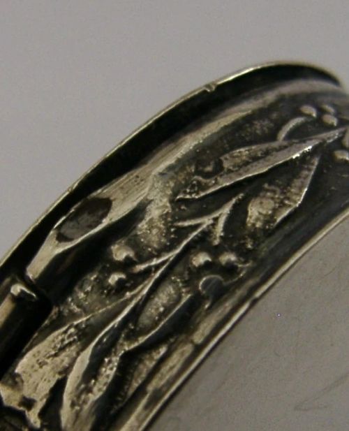 BEAUTIFUL FRENCH SOLID SILVER PILL BOX 1920 ANTIQUE - ADDITIONAL PHOTO 6