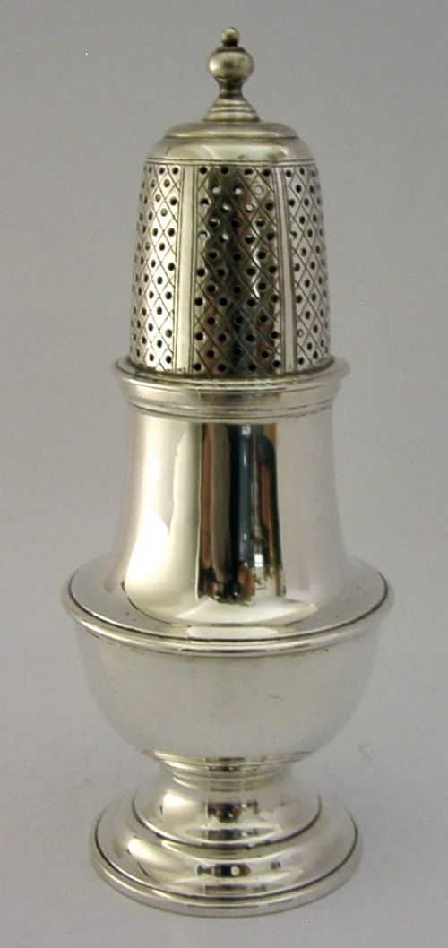 HEAVY 185g STERLING SILVER SUGAR CASTER SHAKER LONDON 1965 SUPERB View VI