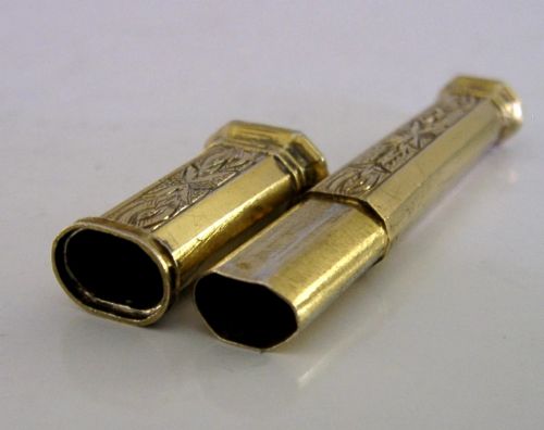 FRENCH SOLID SILVER GILT NEEDLE CASE C1890 NEEDLEWORK SEWING ANTIQUE - ADDITIONAL PHOTO 3