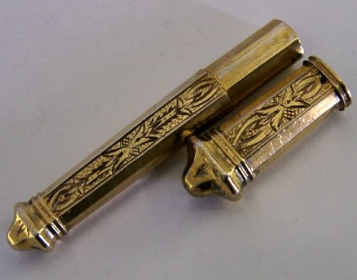 FRENCH SOLID SILVER GILT NEEDLE CASE C1890 NEEDLEWORK SEWING ANTIQUE - ADDITIONAL PHOTO 5