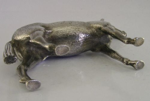 GOOD SIZED ENGLISH SILVER PLATED HORSE DESK FIGURE C1950S HUNTING RIDING RACING - ADDITIONAL PHOTO 5