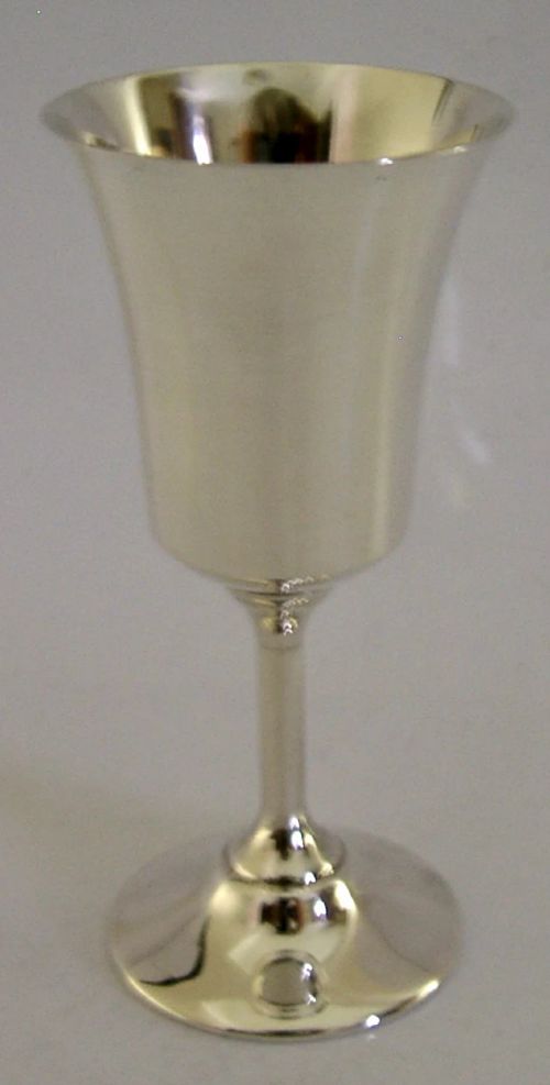 VERY STYLISH ENGLISH STERLING SILVER GOBLET CHALICE CUP 1967 BARWARE - ADDITIONAL PHOTO 3