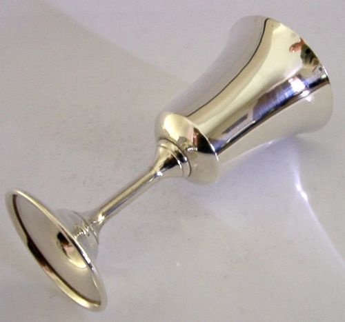 VERY STYLISH ENGLISH STERLING SILVER GOBLET CHALICE CUP 1967 BARWARE - ADDITIONAL PHOTO 6