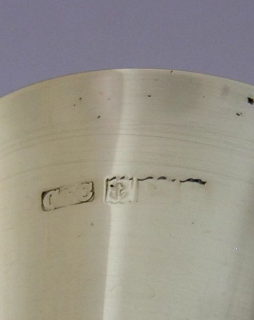 VERY STYLISH ENGLISH STERLING SILVER GOBLET CHALICE CUP 1967 BARWARE - ADDITIONAL PHOTO 7