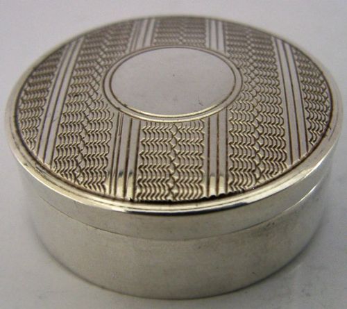 PRETTY ENGLISH SOLID STERLING SILVER BOX 1922 ART DECO - ADDITIONAL PHOTO 4
