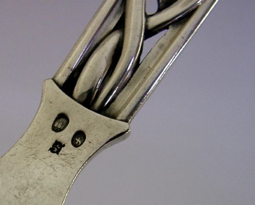 HEAVY 90G ART DECO DANISH SOLID SILVER DOUBLE LIPPED SAUCE LADLE 1947 DENMARK - ADDITIONAL PHOTO 7