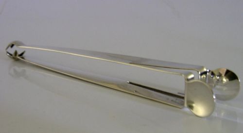 UNUSUAL LONG 50G SQUEEZE ACTION STERLING SILVER ICE TONGS 1909 ANTIQUE BARWARE - ADDITIONAL PHOTO 4