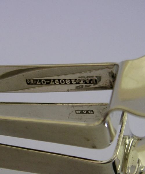 UNUSUAL LONG 50G SQUEEZE ACTION STERLING SILVER ICE TONGS 1909 ANTIQUE BARWARE - ADDITIONAL PHOTO 7