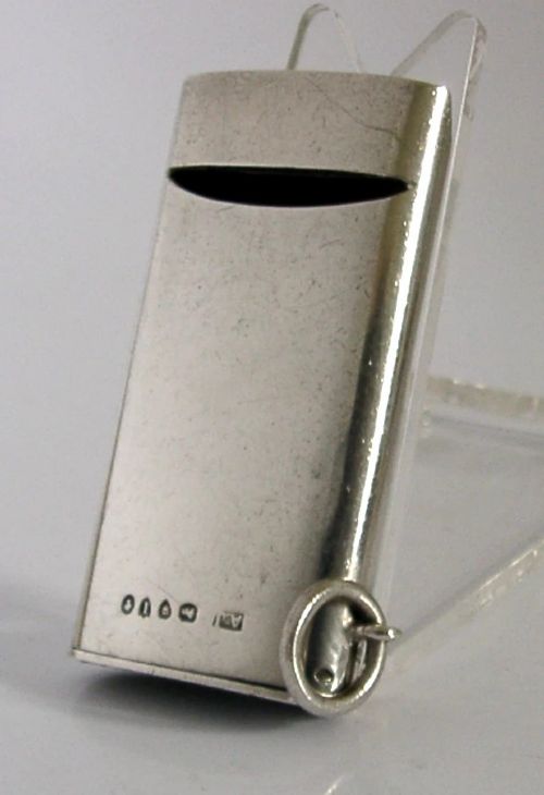 RARE LARGE VICTORIAN STERLING SILVER COMBINATION WHISTLE VESTA CASE 1884 ANTIQUE - ADDITIONAL PHOTO 1