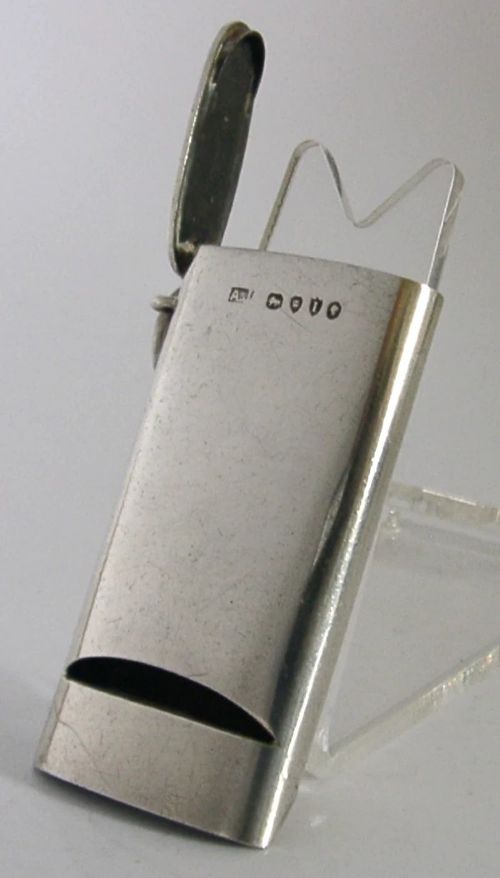 RARE LARGE VICTORIAN STERLING SILVER COMBINATION WHISTLE VESTA CASE 1884 ANTIQUE - ADDITIONAL PHOTO 6