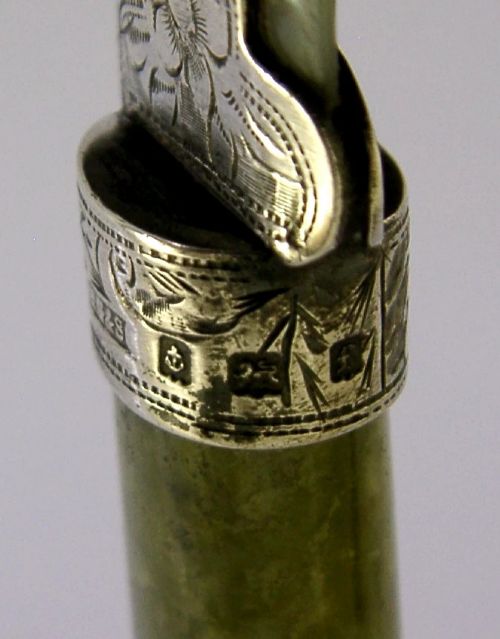STUNNING STERLING SILVER MOP CONNEMARA MARBLE LETTER ENVELOPE OPENER 1905 - ADDITIONAL PHOTO 6