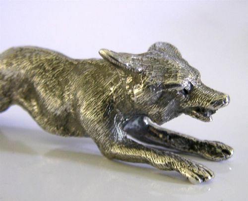 HEAVY 104G ENGLISH STERLING SILVER RUNNING FOX FIGURE 1968 ANIMAL HUNTING - ADDITIONAL PHOTO 7