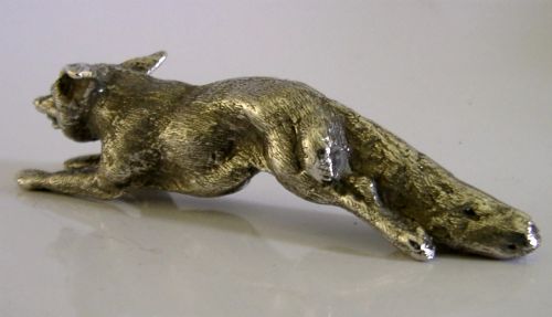 HEAVY 104G ENGLISH STERLING SILVER RUNNING FOX FIGURE 1968 ANIMAL HUNTING - ADDITIONAL PHOTO 8