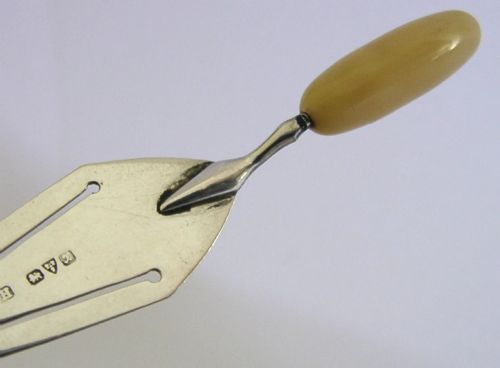 CHARLES HORNER RARE ENGLISH SOLID STERLING SILVER TROWEL BOOKMARK 1923 ANTIQUE - ADDITIONAL PHOTO 1