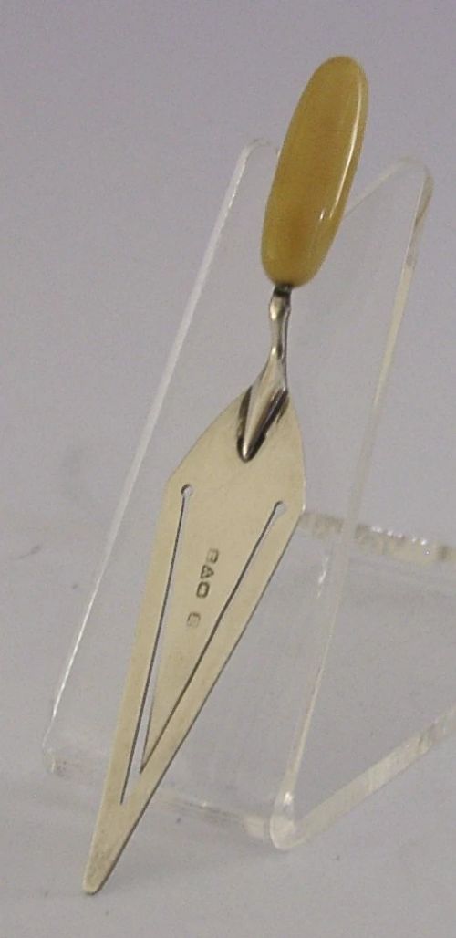 CHARLES HORNER RARE ENGLISH SOLID STERLING SILVER TROWEL BOOKMARK 1923 ANTIQUE - ADDITIONAL PHOTO 3