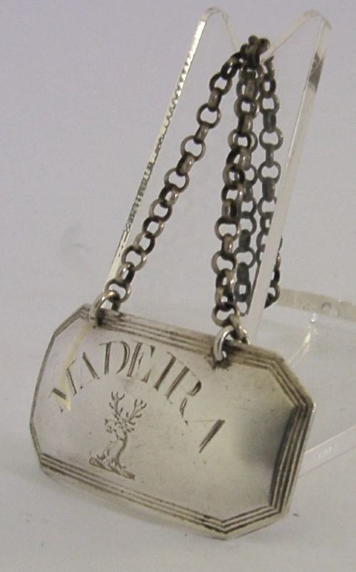 SUSANNAH BARKER STERLING SILVER SCOTT FAMILY CRESTED MADEIRA WINE LABEL C1790 - ADDITIONAL PHOTO 2