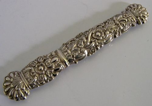 RARE C1820 LARGE FRENCH SOLID SILVER NEEDLE CASE NEEDLEWORK SEWING ANTIQUE - ADDITIONAL PHOTO 2