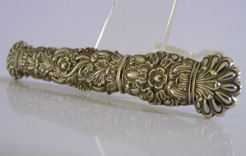 RARE C1820 LARGE FRENCH SOLID SILVER NEEDLE CASE NEEDLEWORK SEWING ANTIQUE - ADDITIONAL PHOTO 3