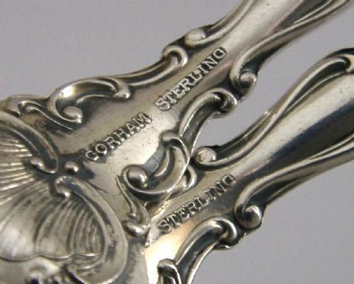 HEAVY 162G AMERICAN SOLID STERLING SILVER SALAD SERVERS C1890'S GORHAM - ADDITIONAL PHOTO 6