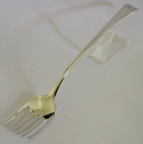 rare huge 11 inch english georgian sterling silver serving fork 1776 antique - CATEGORY: ANTIQUE SILVER - DATED GEORGIAN