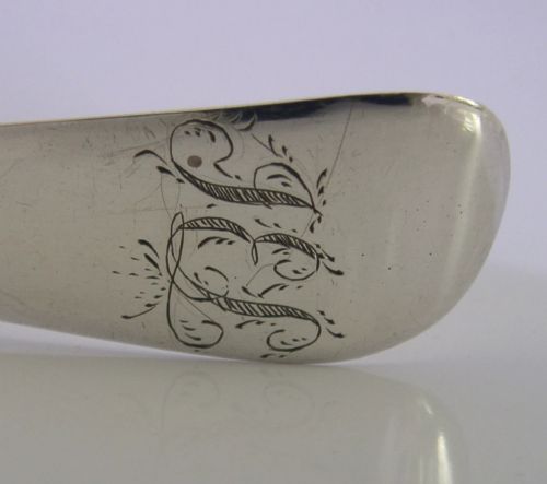 RARE HUGE 11 INCH ENGLISH GEORGIAN STERLING SILVER SERVING FORK 1776 ANTIQUE - ADDITIONAL PHOTO 6