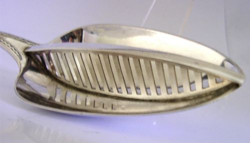 VERY RARE IRISH STERLING SILVER CELTIC POINT STRAINER BASTING SPOON 1806 120G - ADDITIONAL PHOTO 5