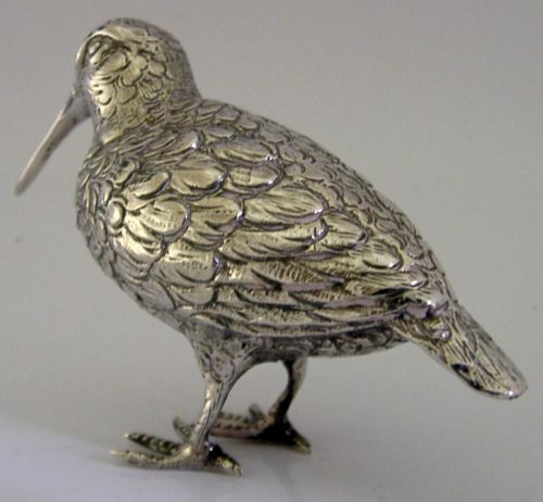 GOOD SIZE 375 INCH 830 SILVER WOODCOCK BIRD FIGURE C1940 HUNTING SHOOTING 68G - ADDITIONAL PHOTO 6