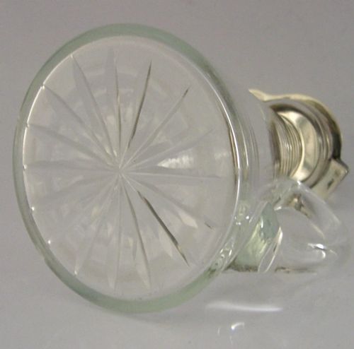 SUPERB ENGLISH STERLING SILVER TOPPED WHISKY NOGGIN MINI DECANTER 1918 BARWARE - ADDITIONAL PHOTO 4