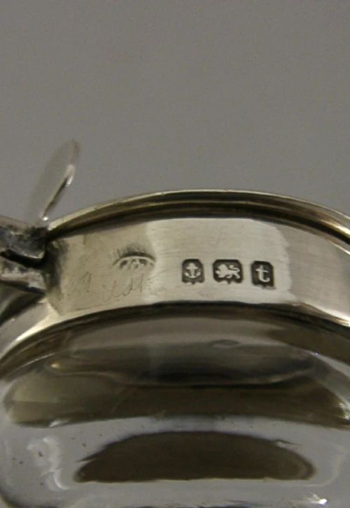 SUPERB ENGLISH STERLING SILVER TOPPED WHISKY NOGGIN MINI DECANTER 1918 BARWARE - ADDITIONAL PHOTO 5