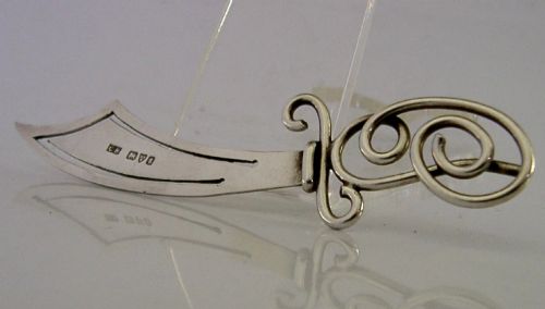 CHARLES HORNER ENGLISH STERLING SILVER BOOKMARK PAGE MARKER CHESTER 1904 - ADDITIONAL PHOTO 2