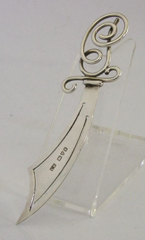 CHARLES HORNER ENGLISH STERLING SILVER BOOKMARK PAGE MARKER CHESTER 1904 - ADDITIONAL PHOTO 3