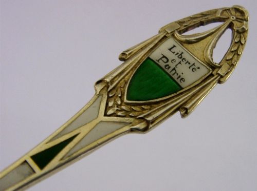 STUNNING SWISS SOLID SILVER ENAMEL PICTURE BOWL SOUVENIR SPOON C1910 ANTIQUE - ADDITIONAL PHOTO 7