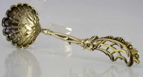 swedish solid silver naturalistic serving spoon 1898 antique 46g sweden - CATEGORY: ANTIQUE SILVER - DATED 1890