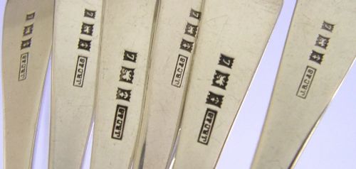 CASED SET OF SIX STERLING SILVER CAKE PASTRY FORKS 1960 104G - ADDITIONAL PHOTO 6