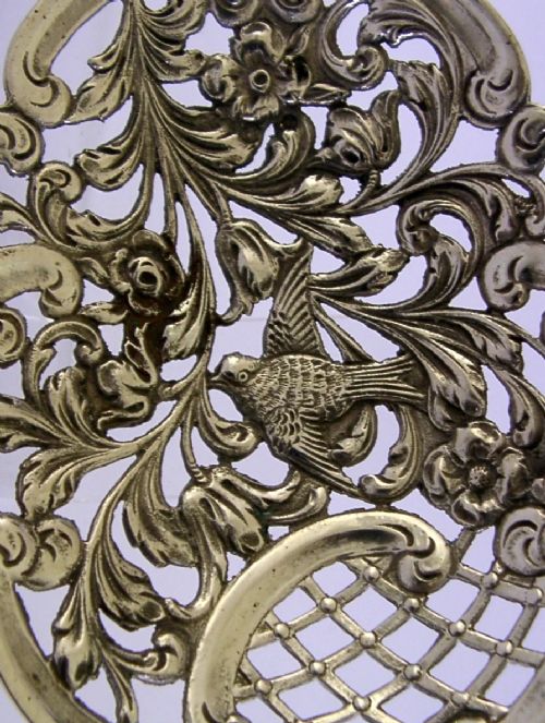 BEAUTIFUL DUTCH SOLID SILVER SERVING BIRD PIERCED STRAINER SPOON 1939 ANTIQUE - ADDITIONAL PHOTO 5