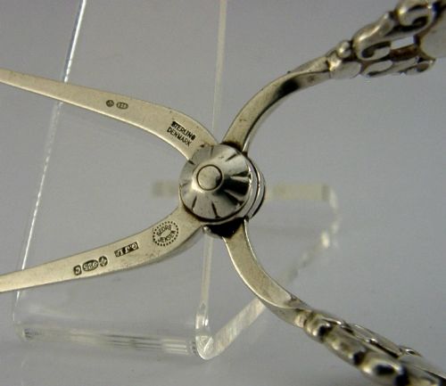 GEORG JENSEN STERLING SILVER SUGAR TONGS NIPS 1958 ACORN PATTERN - ADDITIONAL PHOTO 6