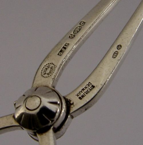 GEORG JENSEN STERLING SILVER SUGAR TONGS NIPS 1958 ACORN PATTERN - ADDITIONAL PHOTO 7