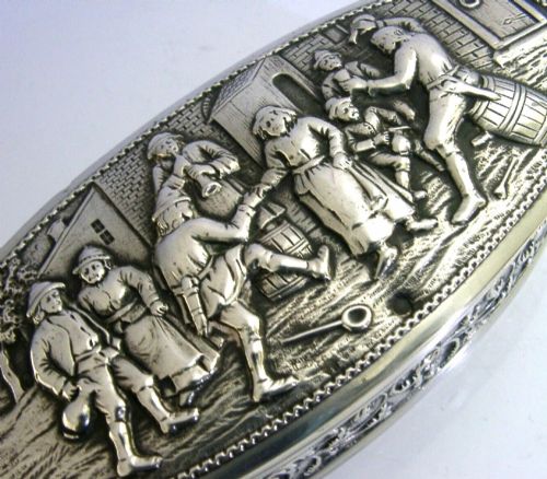 LARGE HEAVY 162G DUTCH SOLID SILVER DESK BOX 1914 ANTIQUE - ADDITIONAL PHOTO 1
