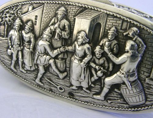 LARGE HEAVY 162G DUTCH SOLID SILVER DESK BOX 1914 ANTIQUE - ADDITIONAL PHOTO 4