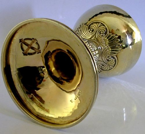 STUNNING LARGE 454G ENGLISH STERLING SILVER GILT CHALICE CUP 1964 RELIGIOUS - ADDITIONAL PHOTO 8