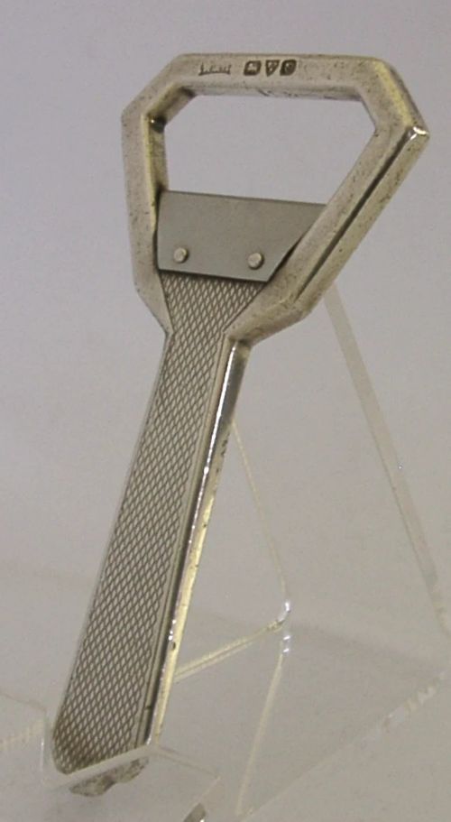 SUPERB STERLING SILVER BOTTLE OPENER ART DECO CHESTER 1939 BARWARE - ADDITIONAL PHOTO 4