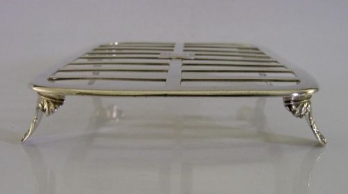 JACKSON FAMILY CREST CHARLES FOX WILLIAM IV STERLING SILVER TEAPOT STAND 1836 - ADDITIONAL PHOTO 5