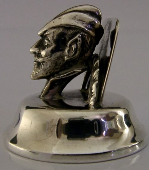 RARE ROBIN HOOD STERLING SILVER MENU HOLDER 1910 ENGLISH ANTIQUE - ADDITIONAL PHOTO 1