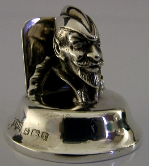 RARE ROBIN HOOD STERLING SILVER MENU HOLDER 1910 ENGLISH ANTIQUE - ADDITIONAL PHOTO 2