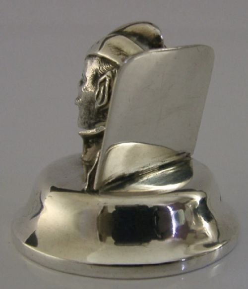 RARE ROBIN HOOD STERLING SILVER MENU HOLDER 1910 ENGLISH ANTIQUE - ADDITIONAL PHOTO 8