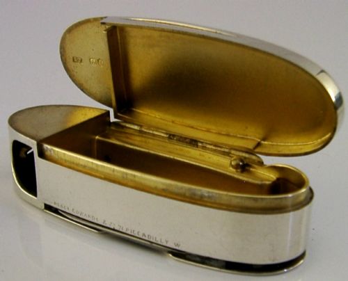 STUNNING STERLING SILVER CIGAR CUTTER MULTI TOOL VESTA CASE 1886 ANTIQUE - ADDITIONAL PHOTO 1