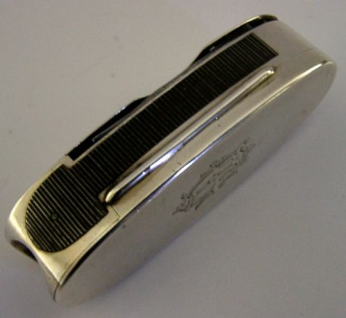 STUNNING STERLING SILVER CIGAR CUTTER MULTI TOOL VESTA CASE 1886 ANTIQUE - ADDITIONAL PHOTO 6