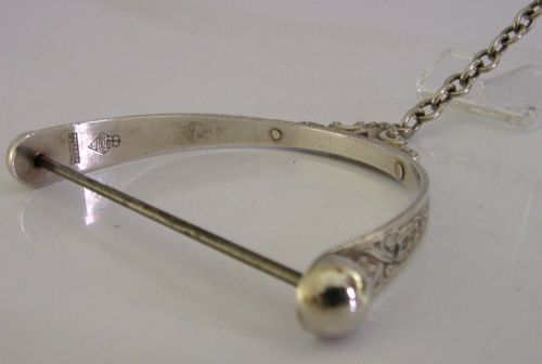 STUNNING STERLING SILVER THREAD STRING HOLDER ANTIQUE CHATELAINE 1876 SEWING - ADDITIONAL PHOTO 9