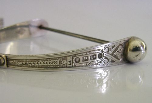 STUNNING STERLING SILVER THREAD STRING HOLDER ANTIQUE CHATELAINE 1876 SEWING - ADDITIONAL PHOTO 12