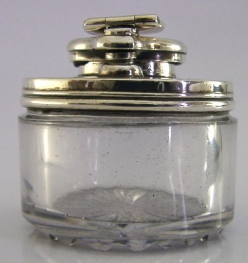 GEORGIAN STERLING SILVER TRAVELLING INKWELL 1819 DESK ANTIQUE - ADDITIONAL PHOTO 6